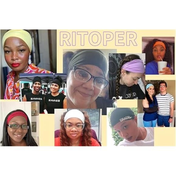 Workout Wide Headbands for Women Non Slip, Super Soft Yoga Running Exercise - Picture 6 of 7